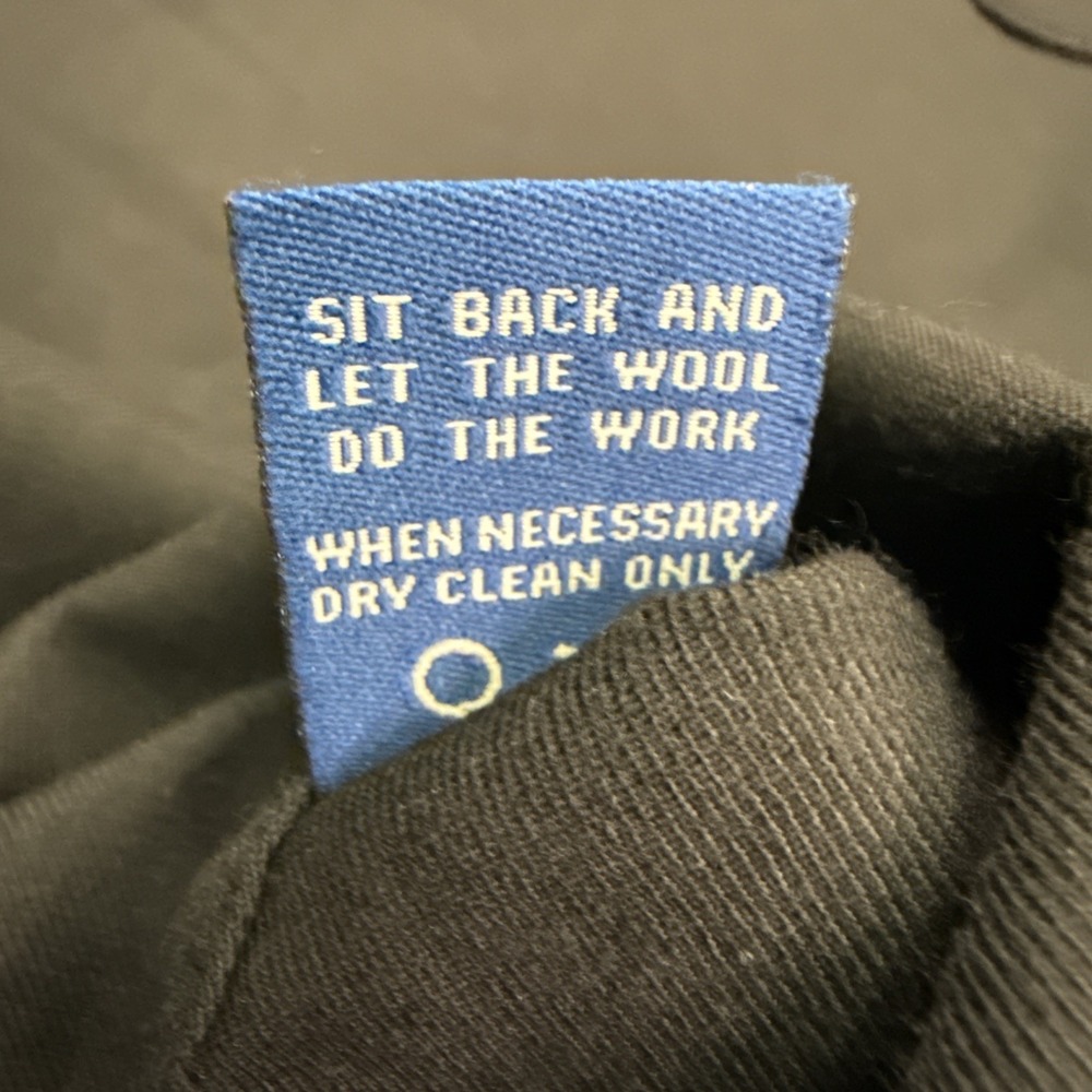 Wool & Prince worsted wool shirt men's XL black long sleeve button up pockets - Picture 8 of 8